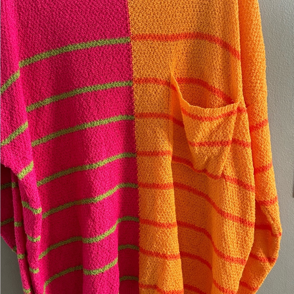 Davi And Dani Color Block Stripe Lightweight Swea… - image 2